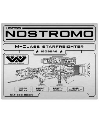 Alien Nostromo Specifications Data Plate Aluminum Print
