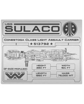 Aliens Sulaco Specifications Data Plate Aluminum Print