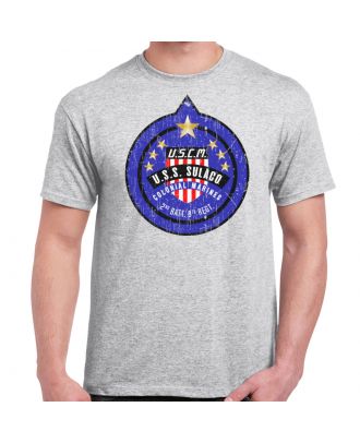 USCM Colonial Marines Patch Distressed Athletic Grey Adult T-Shirt